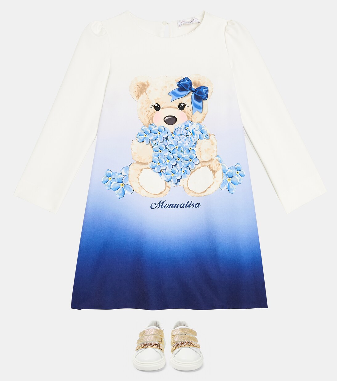 Printed crêpe dress | Monnalisa