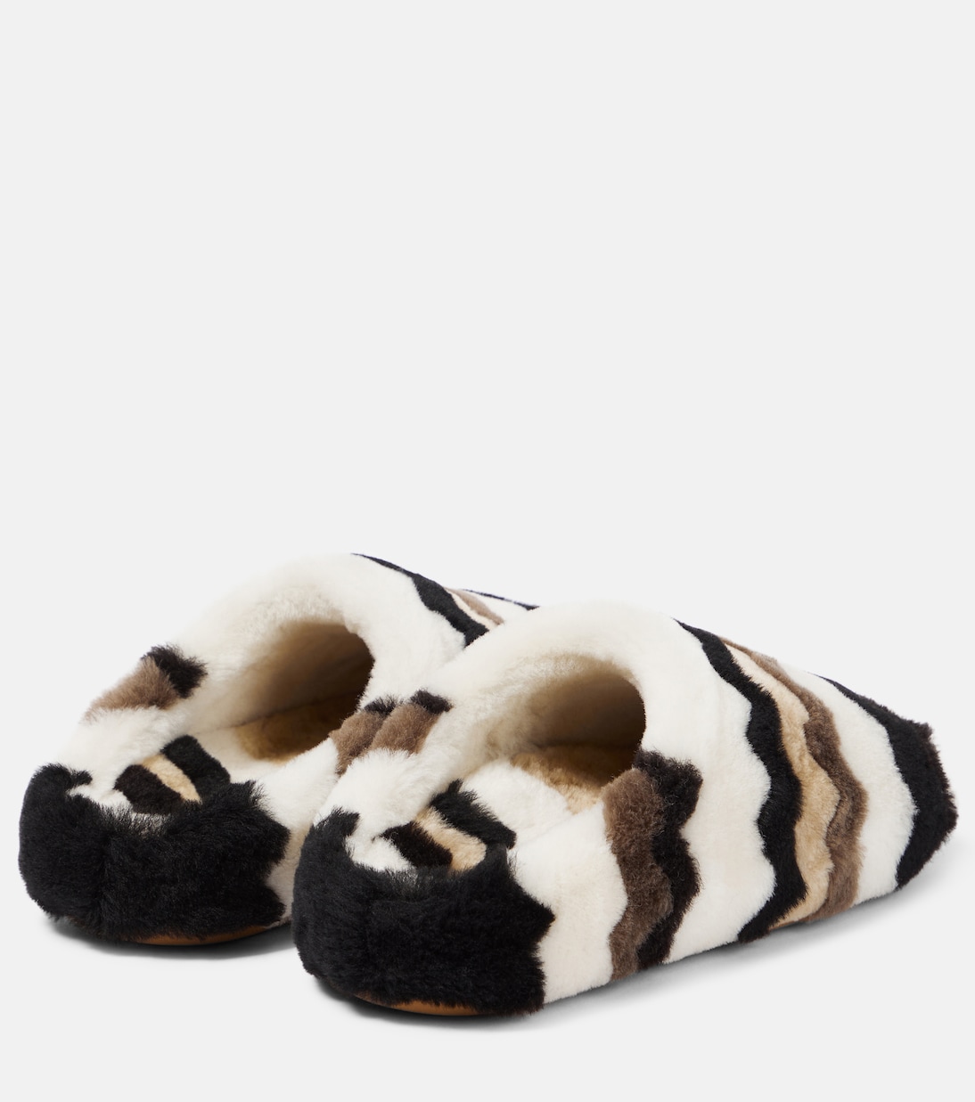 Saam chevron shearling slides | Chloé