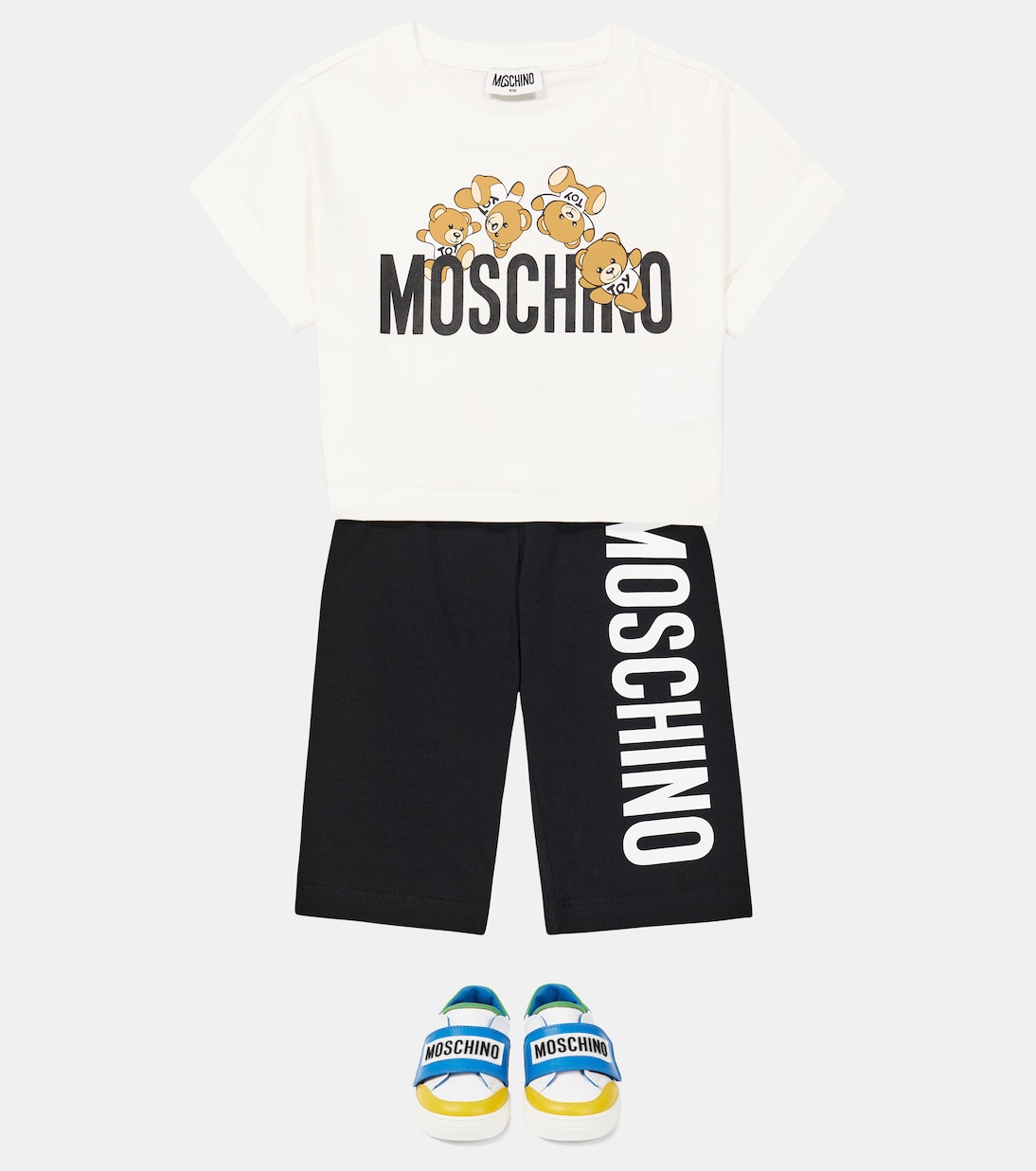 Logo leather sneakers | Moschino Kids