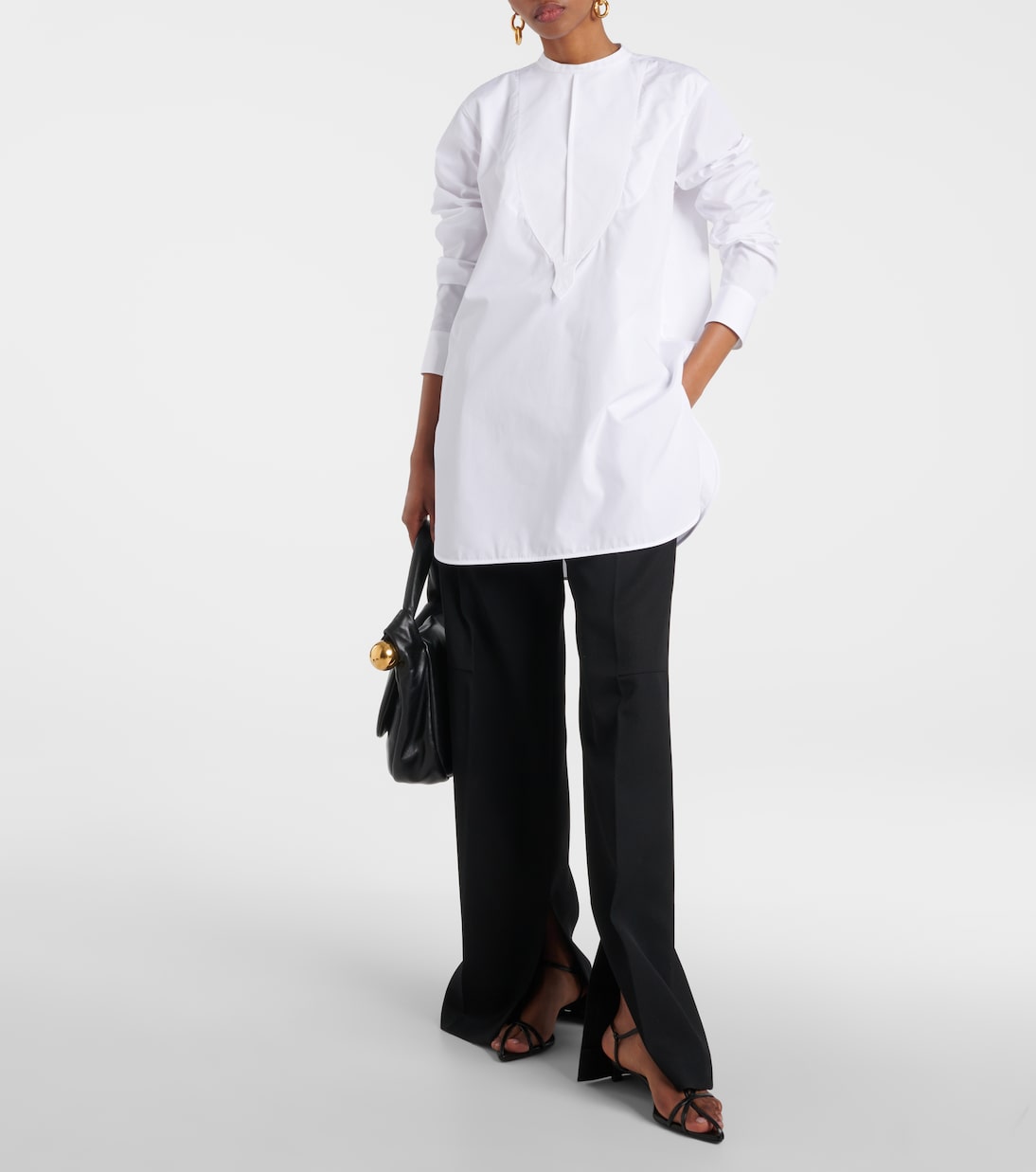 Bestickte Bluse aus Baumwollpopeline | Jil Sander