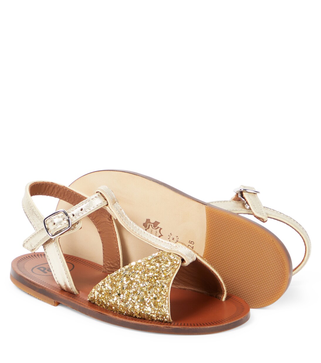 Glitter leather sandals | PèPè