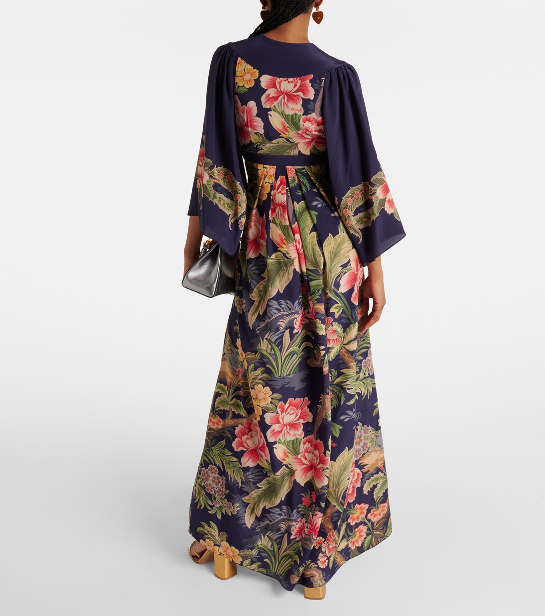Robe longue en crêpe de soie à fleurs | Etro