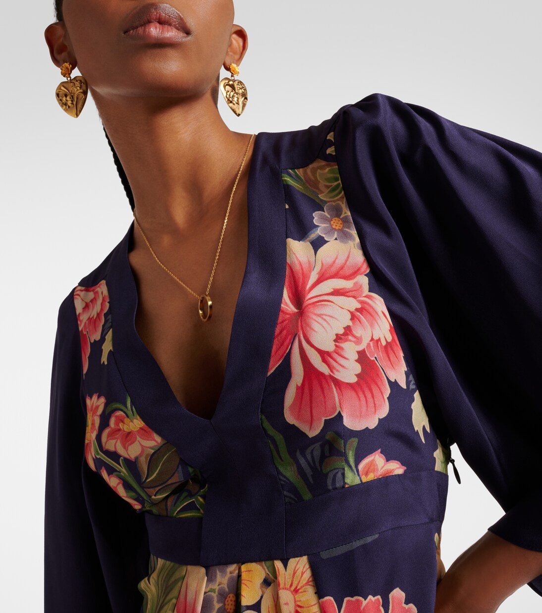 Robe longue en crêpe de soie à fleurs | Etro