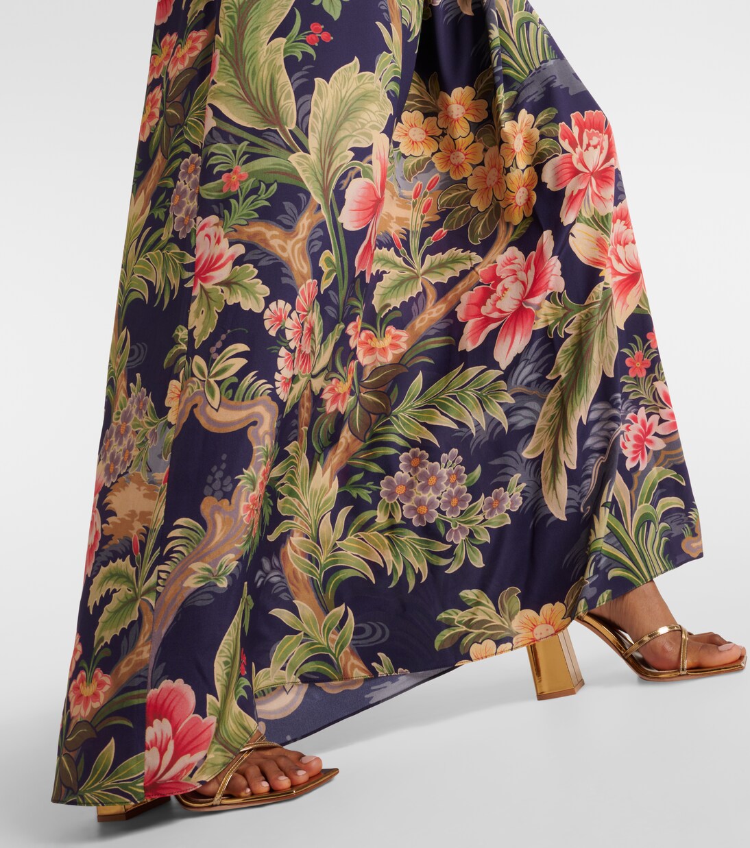 Robe longue en crêpe de soie à fleurs | Etro