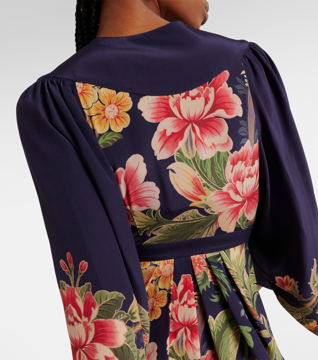 Robe longue en crêpe de soie à fleurs | Etro
