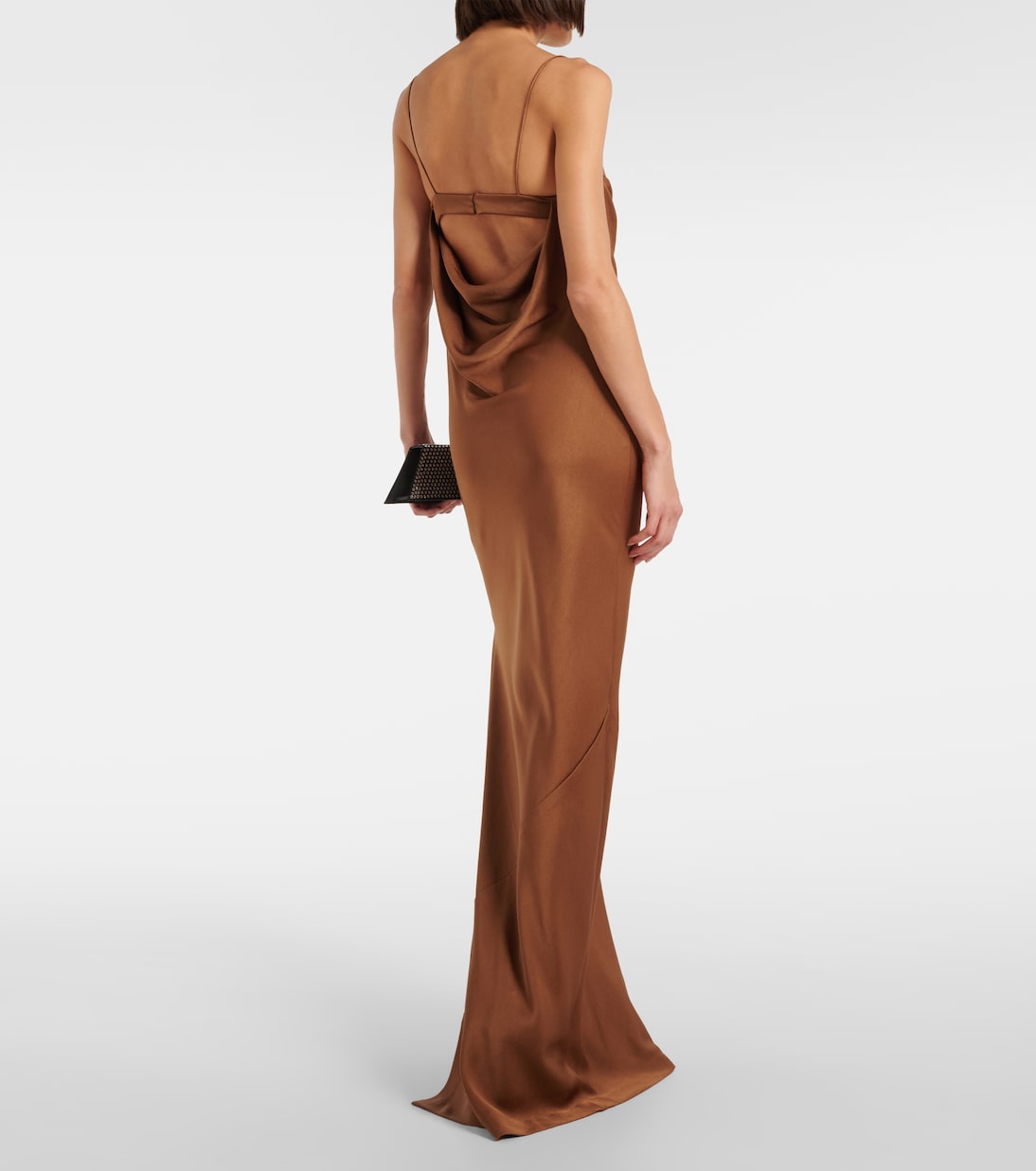 Cutout draped satin crêpe gown | Alex Perry