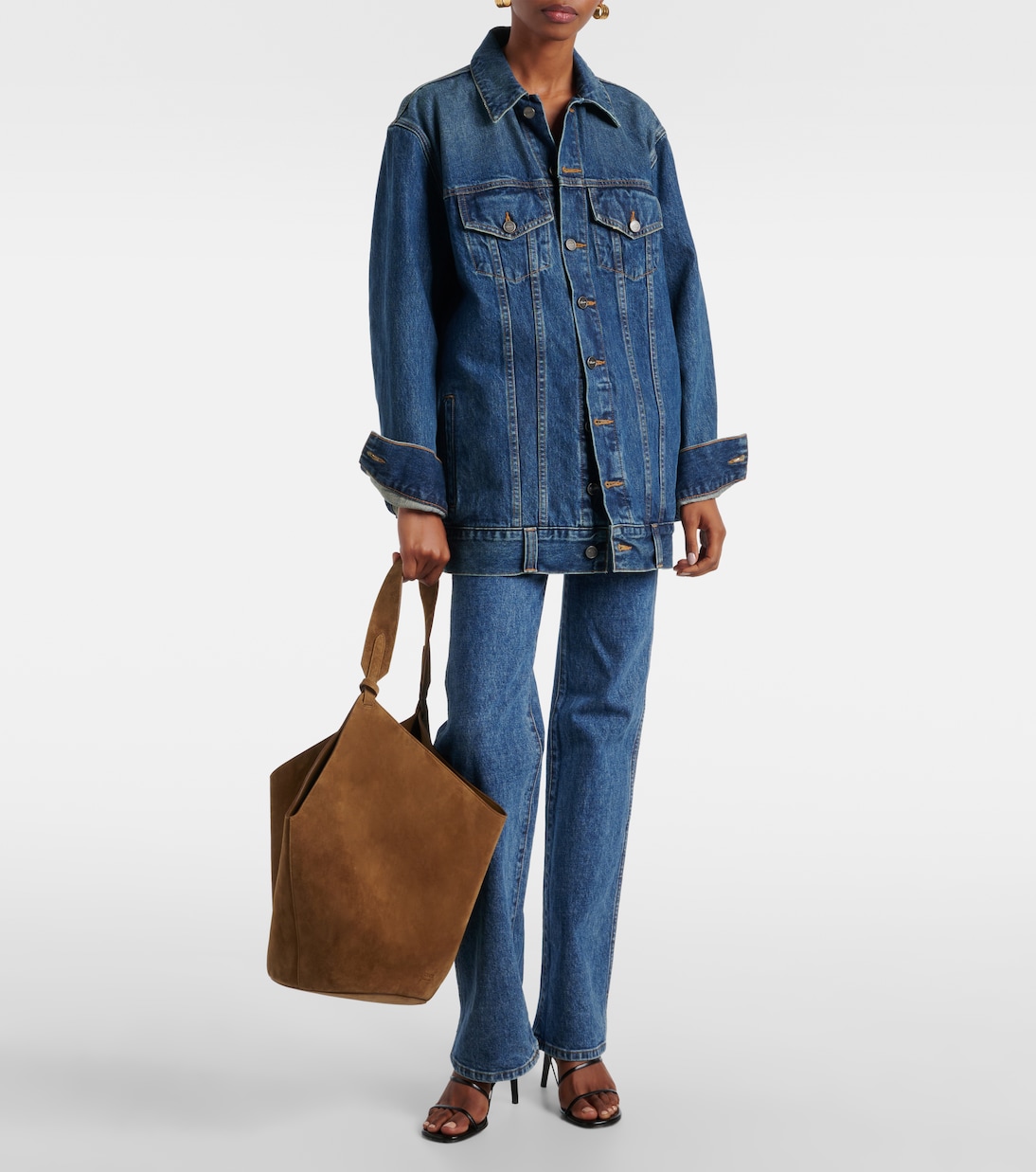 Lotus Medium suede tote bag | Khaite