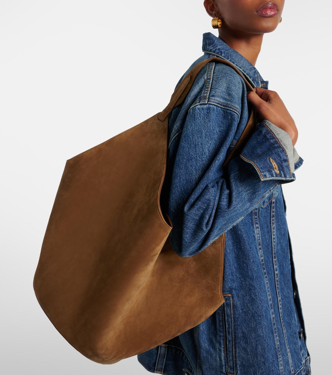 Lotus Medium suede tote bag | Khaite