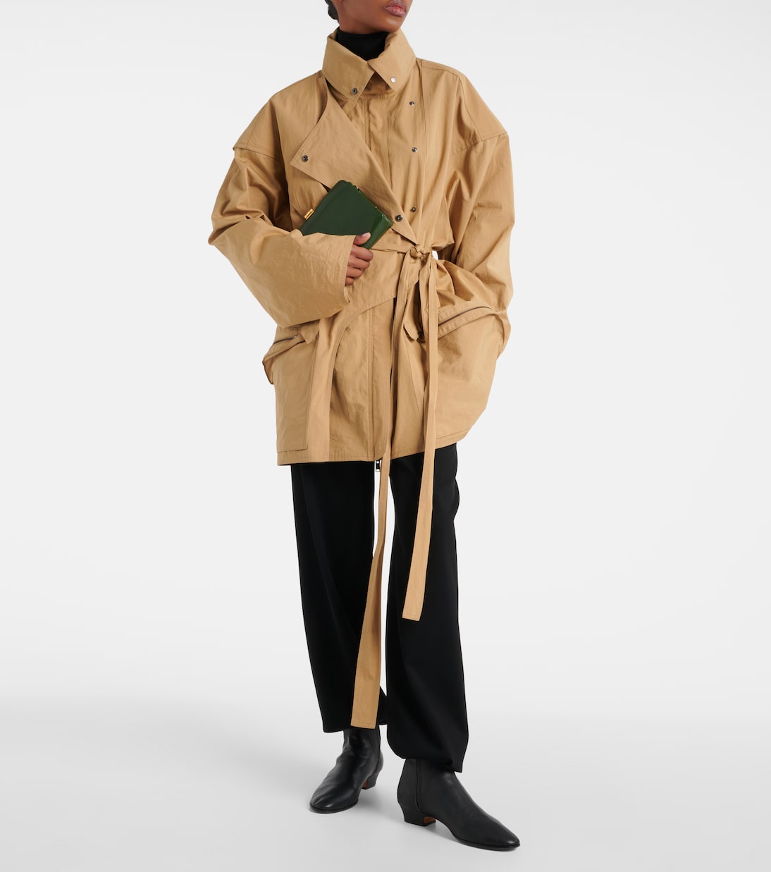 Bonnette wool-blend crêpe straight pants | The Row