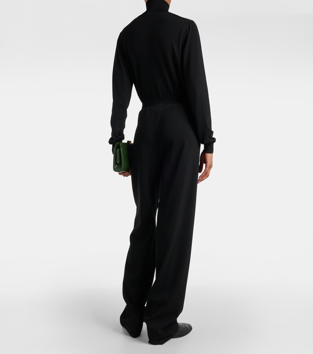 Bonnette wool-blend crêpe straight pants | The Row