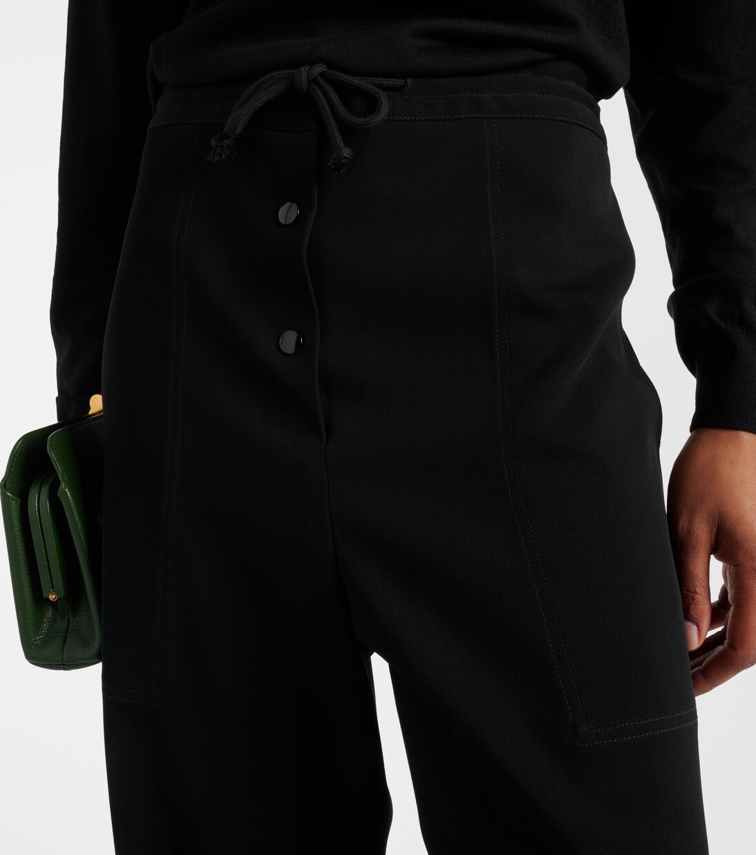 Bonnette wool-blend crêpe straight pants | The Row