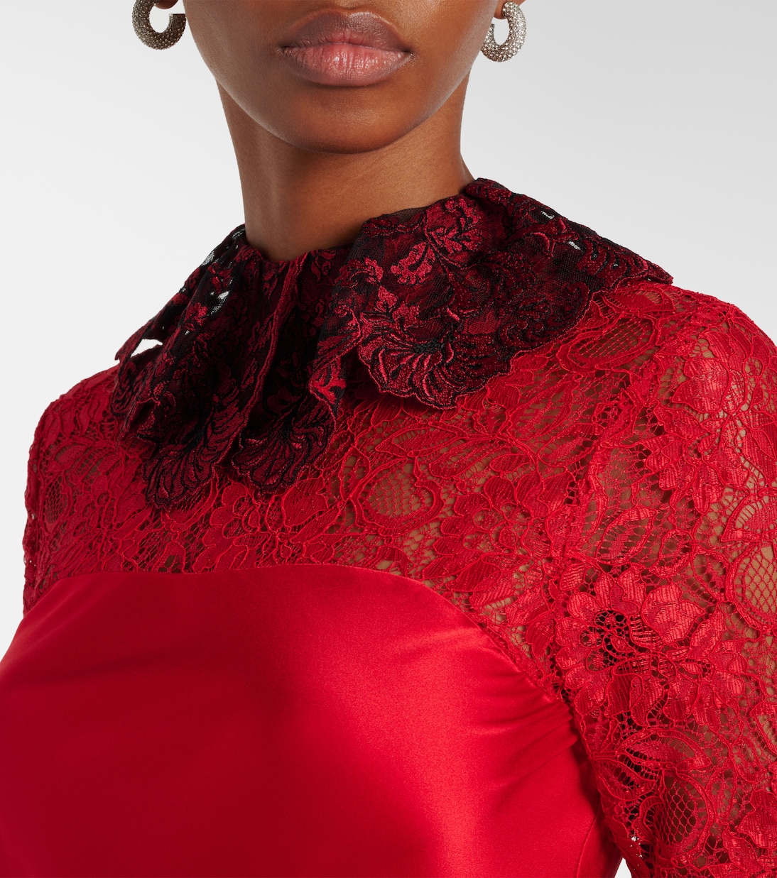 Robe aus Satin mit Spitze | Rodarte