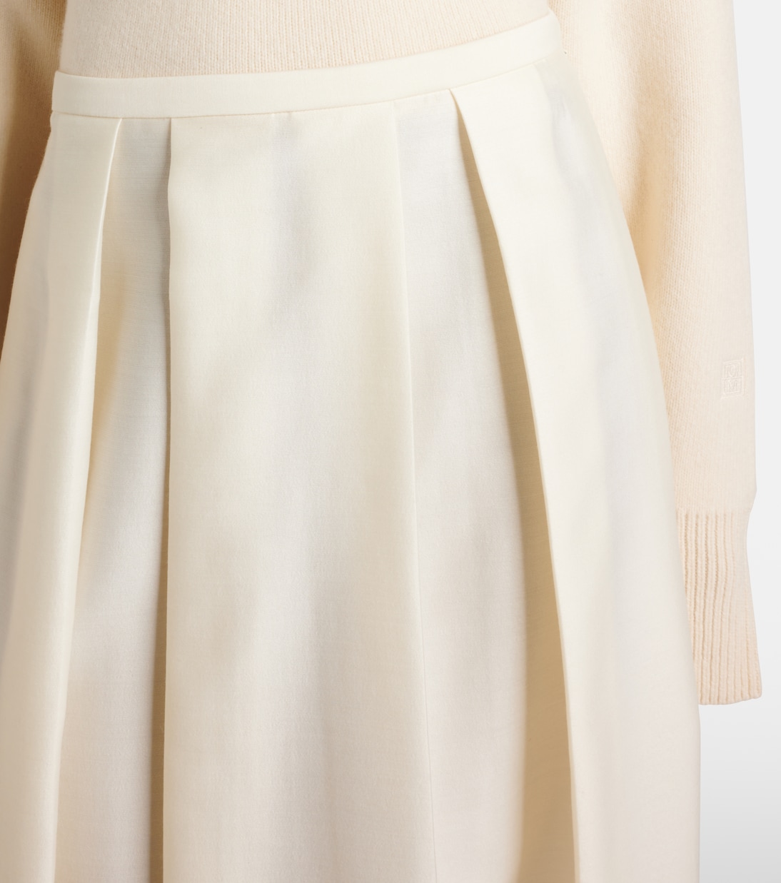 Jupe midi Twinflower en laine et soie | Toteme