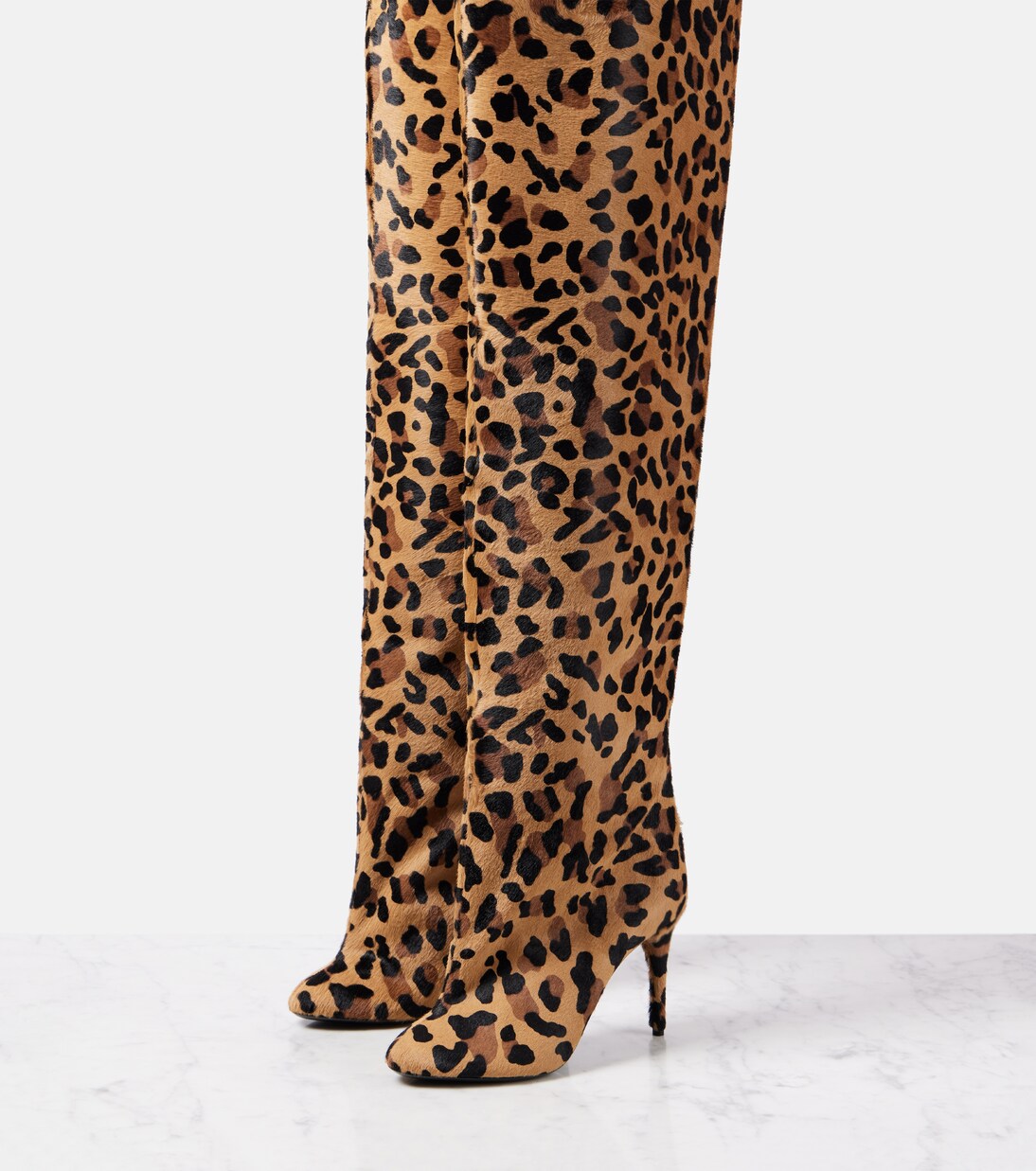 Decollete 90 calf hair over-the-knee boots | Alaïa
