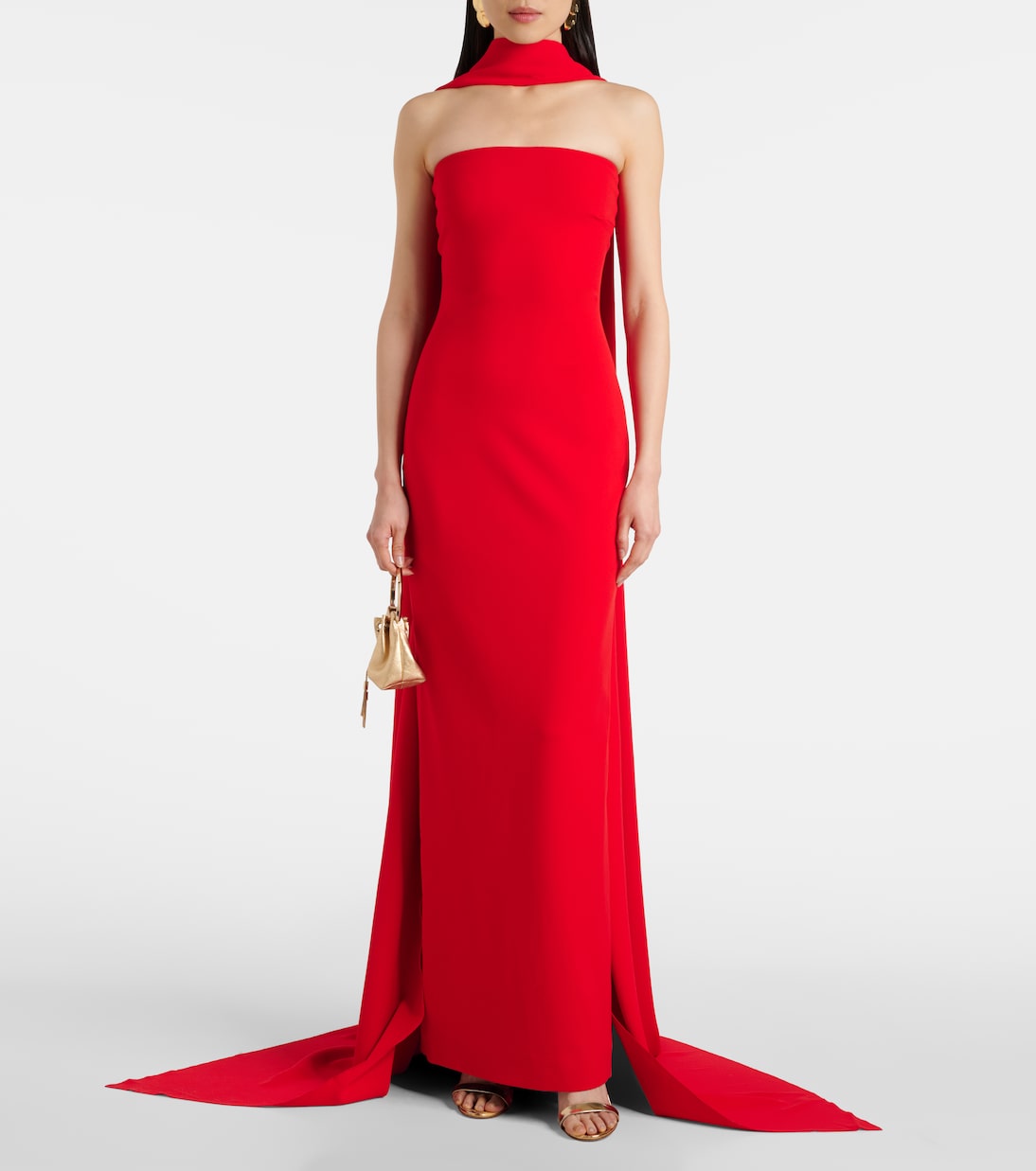 Ainhoa scarf-detail crêpe gown | Solace London