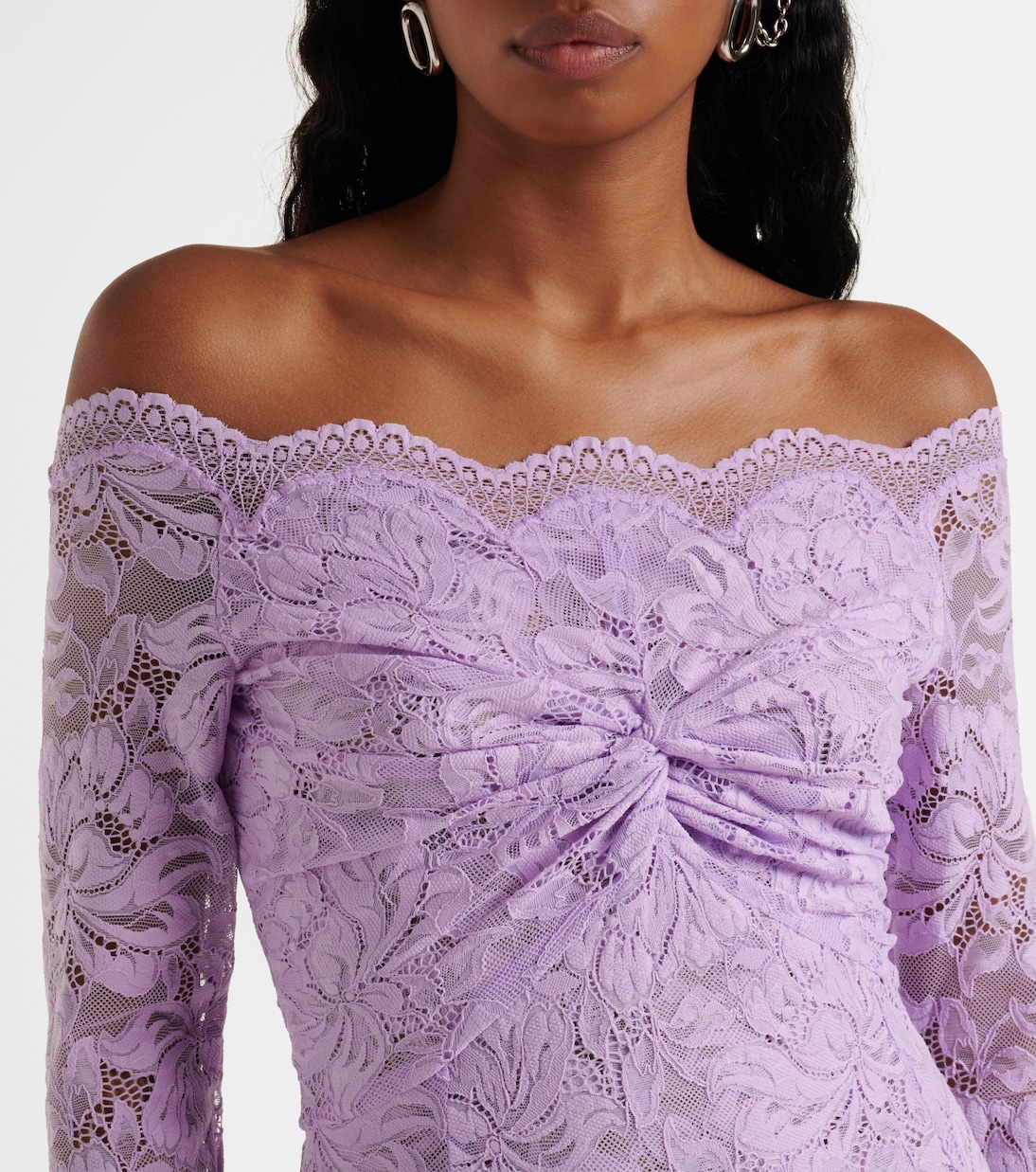 Robe Lavender aus Spitze | Rabanne