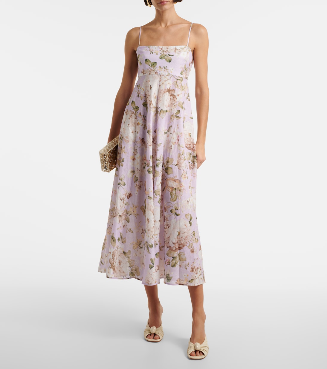 Abito midi Acacia in lino con stampa | Zimmermann