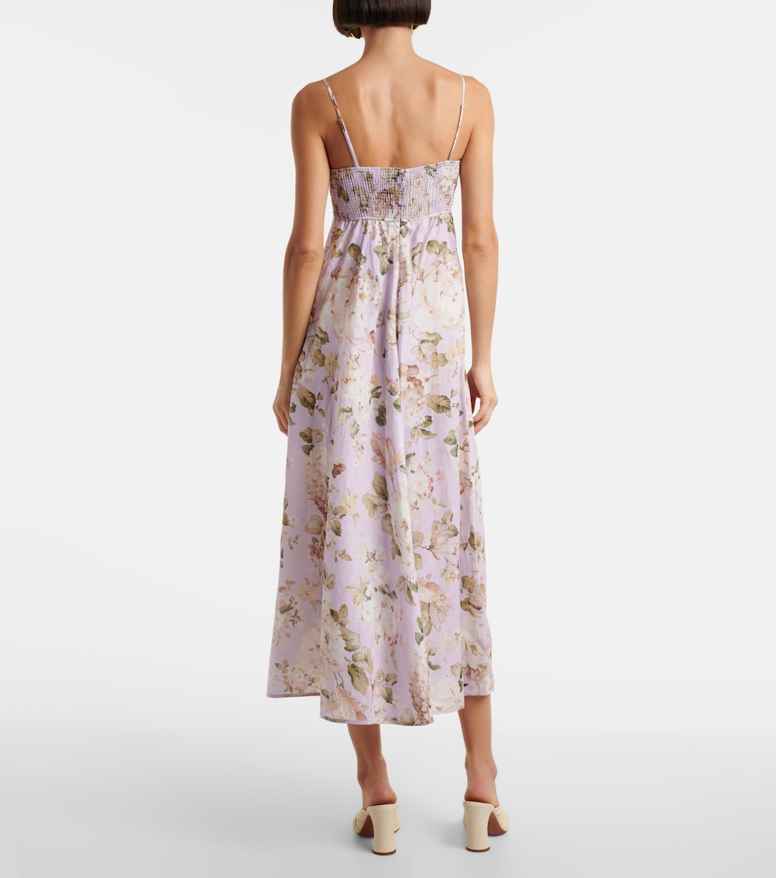 Abito midi Acacia in lino con stampa | Zimmermann