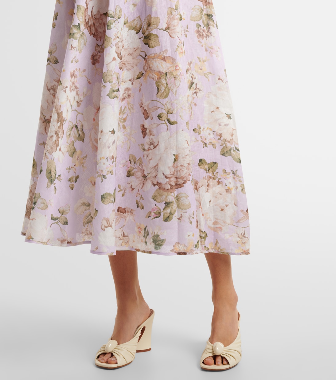 Abito midi Acacia in lino con stampa | Zimmermann