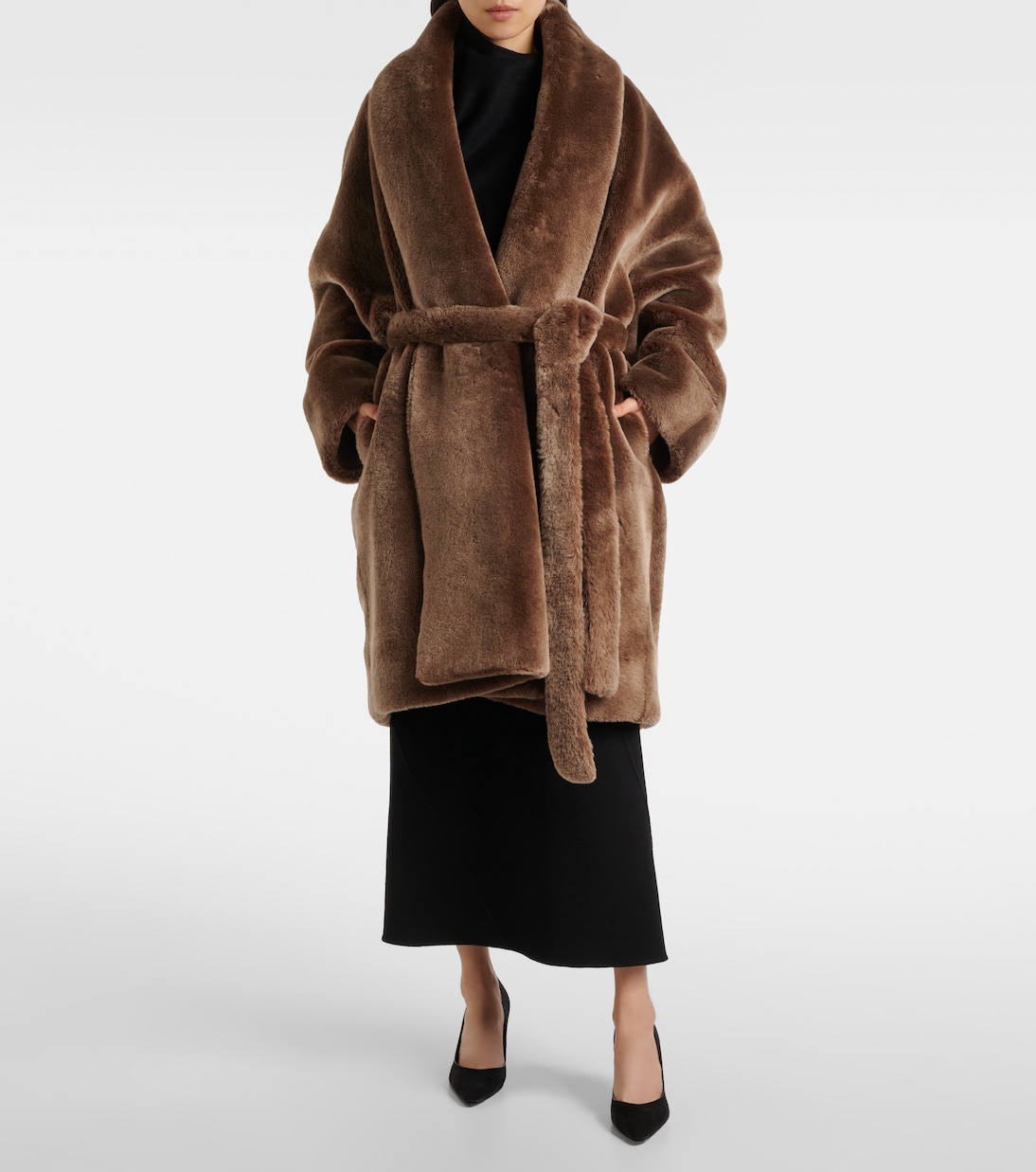 Lucja shearling wrap coat | The Row
