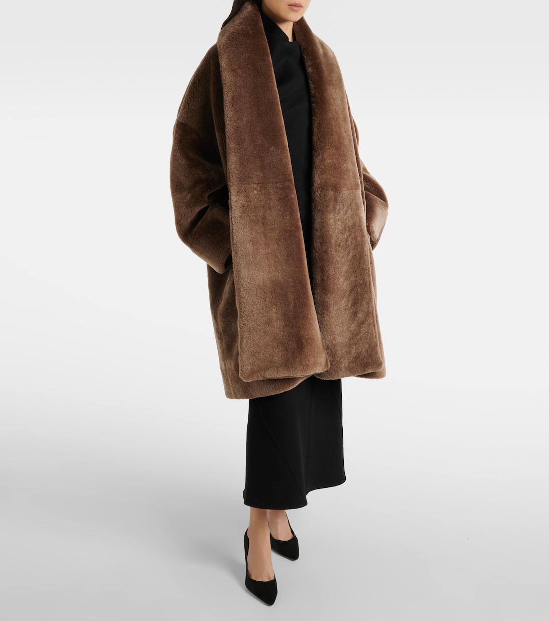 Lucja shearling wrap coat | The Row