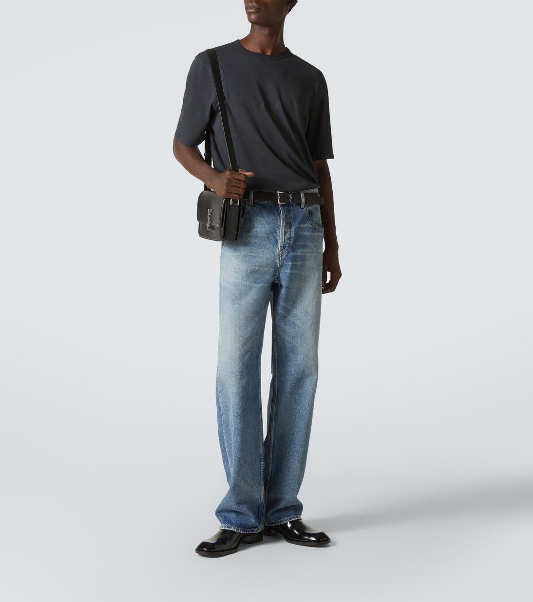 Camiseta de jersey de algodón con logo | Saint Laurent