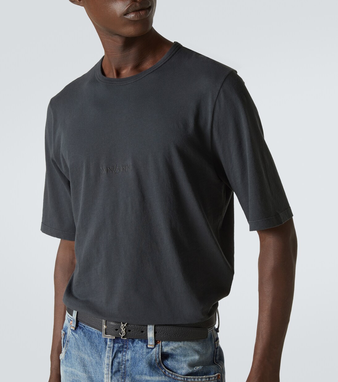 Camiseta de jersey de algodón con logo | Saint Laurent