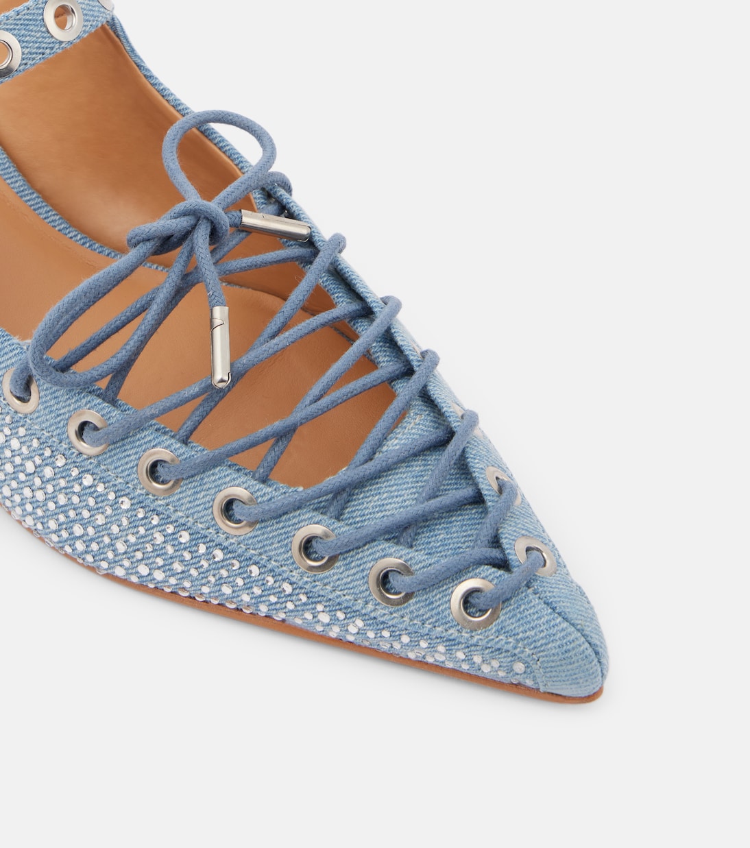 Mules de denim acordonados | Ganni