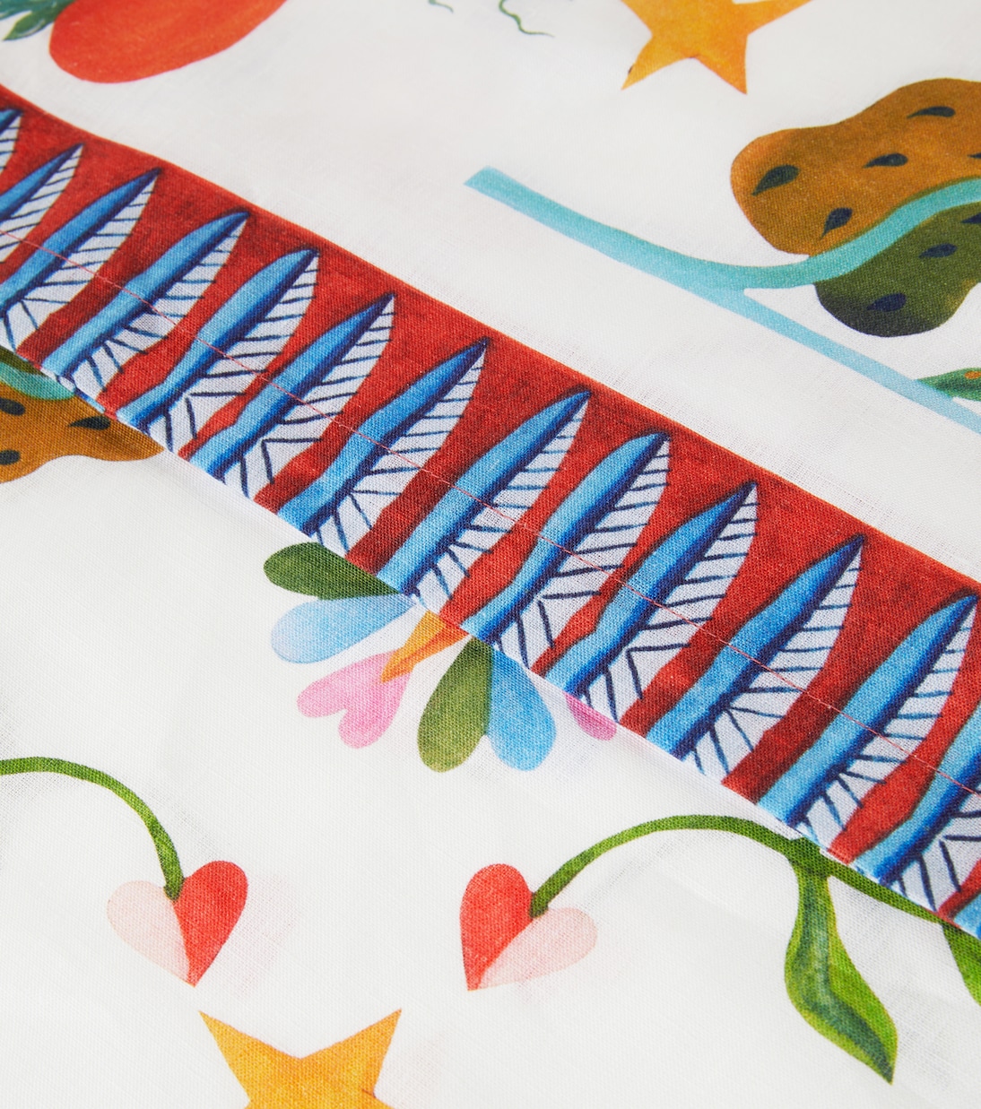 White Turning Tulips Medium linen tablecloth | La DoubleJ