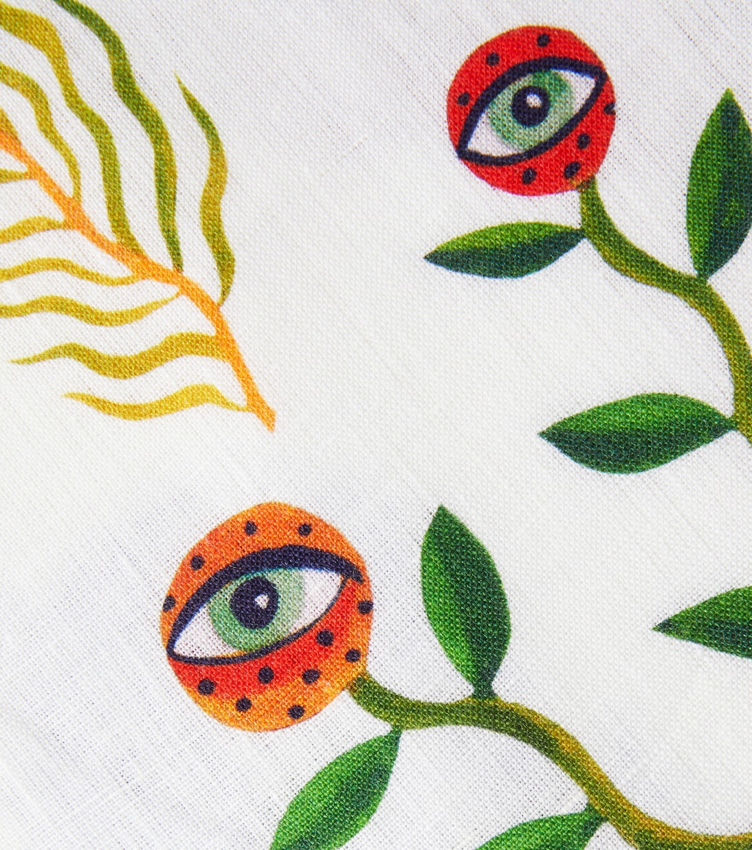 White Turning Tulips Medium linen tablecloth | La DoubleJ