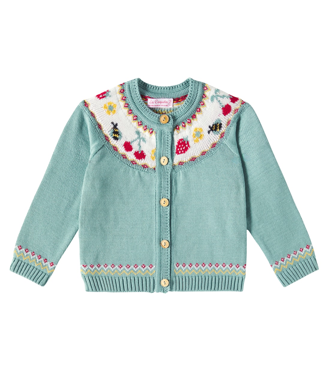 Baby Verano intarsia cotton cardigan | La Coqueta
