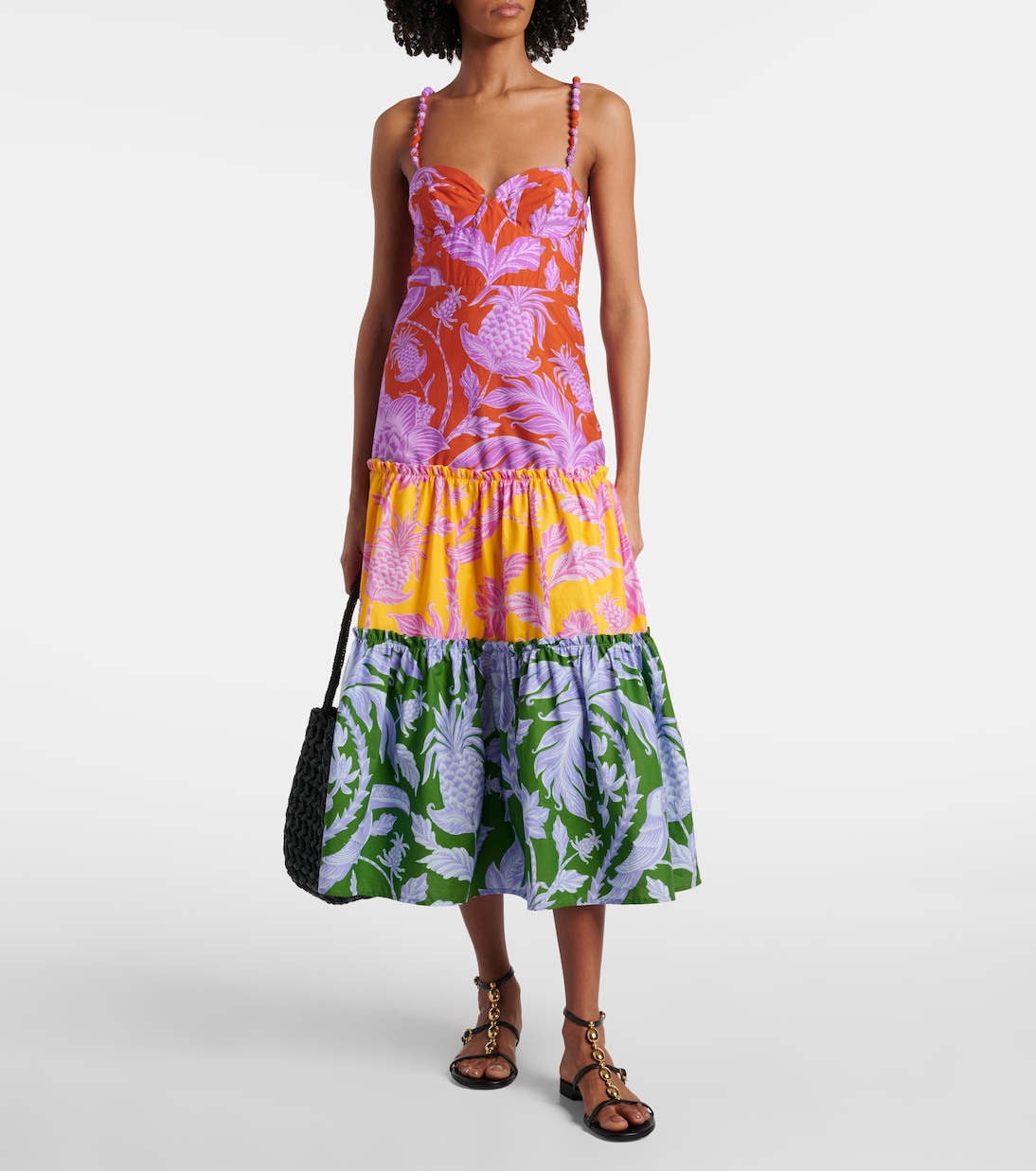 Midikleid Tropical Swing Mix aus Baumwolle | Farm Rio