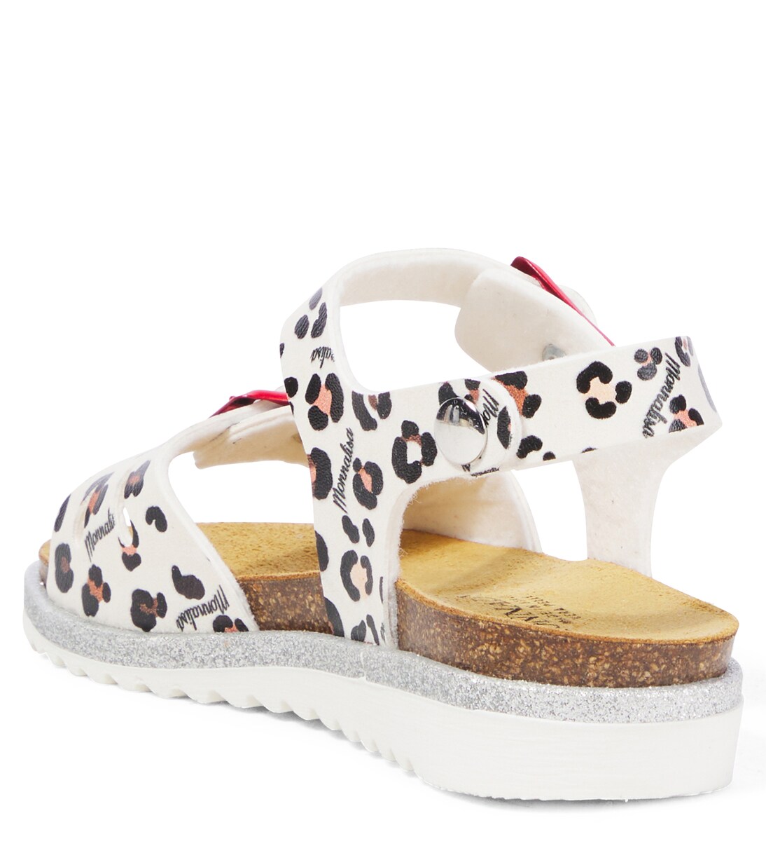 Leopard-print faux leather sandals | Monnalisa