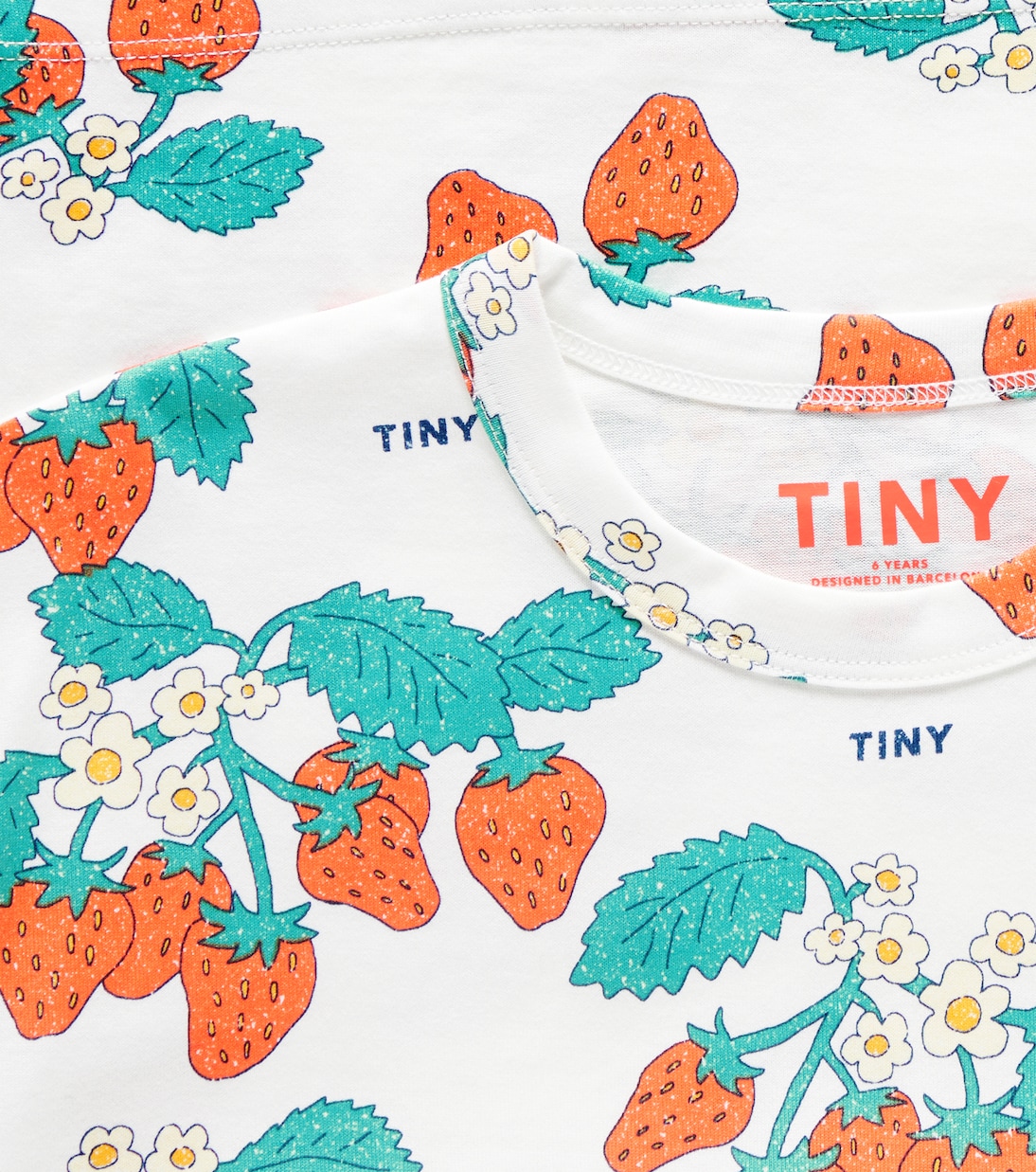 Strawberries cotton jersey T-shirt | Tinycottons