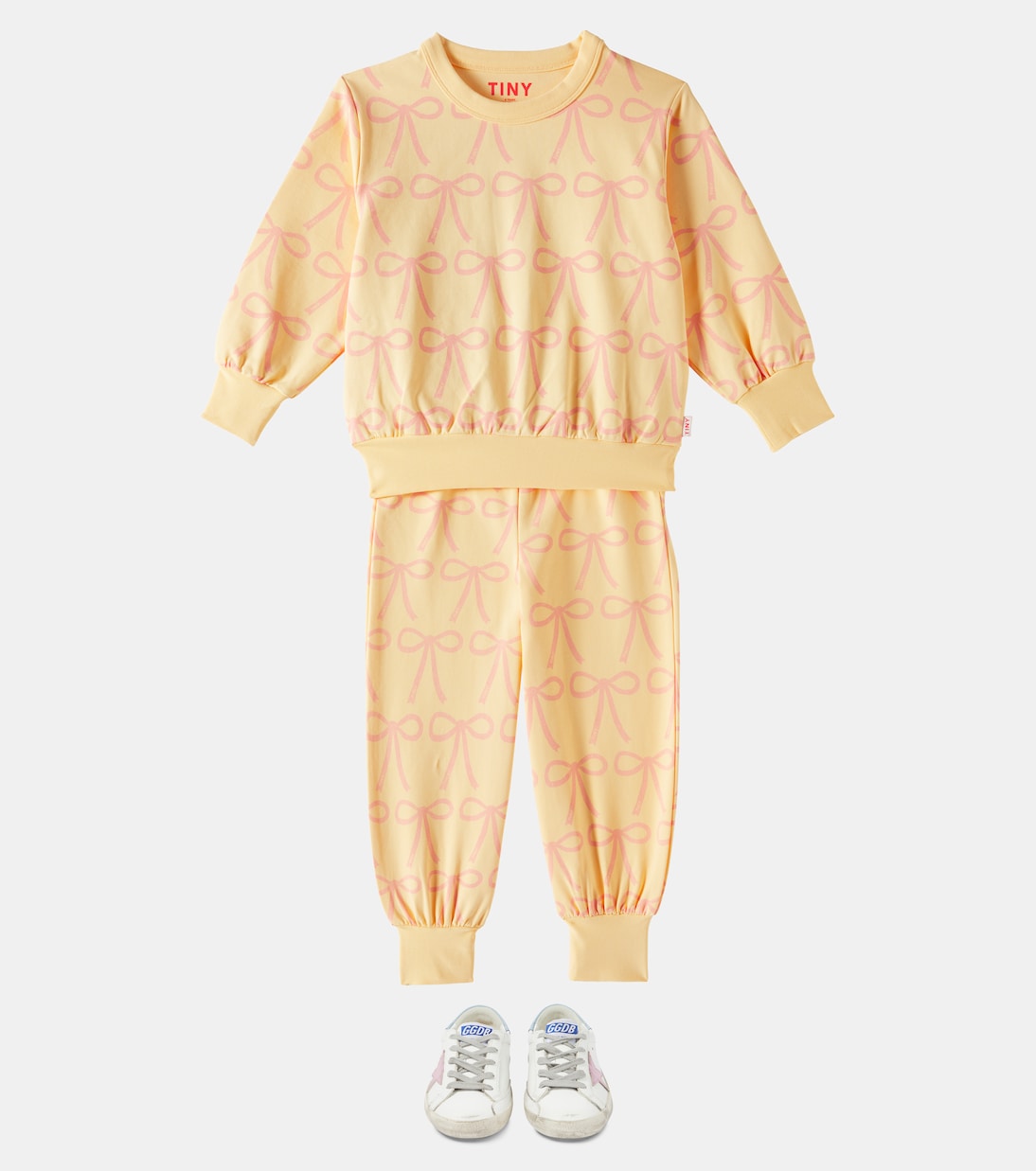 Bows cotton-blend jersey sweatpants | Tinycottons