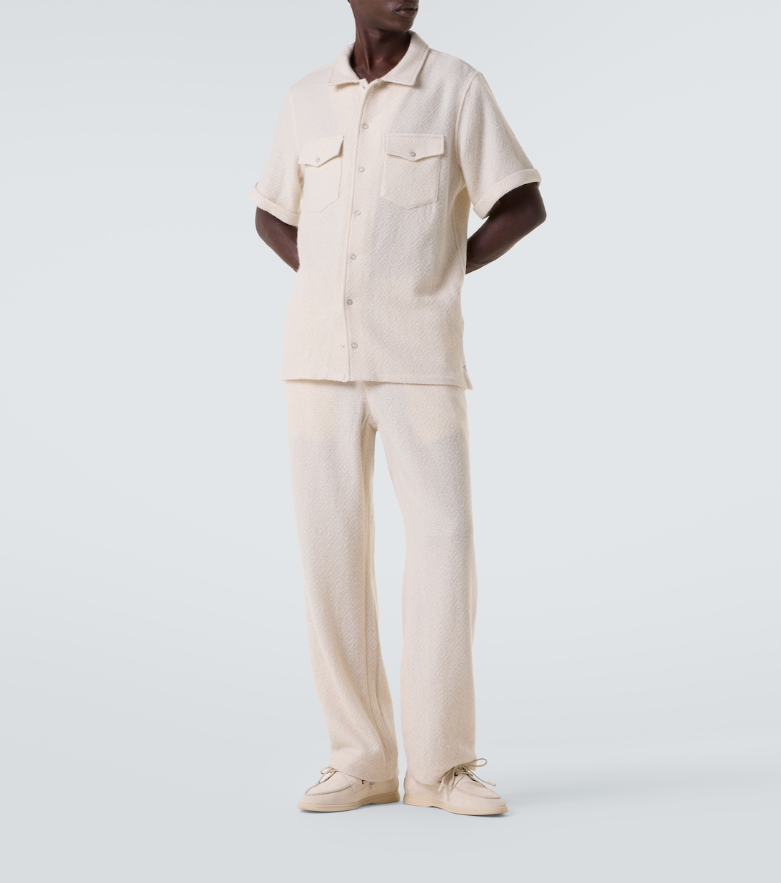 Gerade Hose Diamond aus Kaschmir mit Mondstein | God's True Cashmere