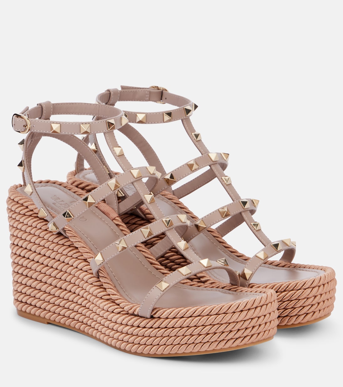 Rockstud leather wedge esapdrilles | Valentino Garavani