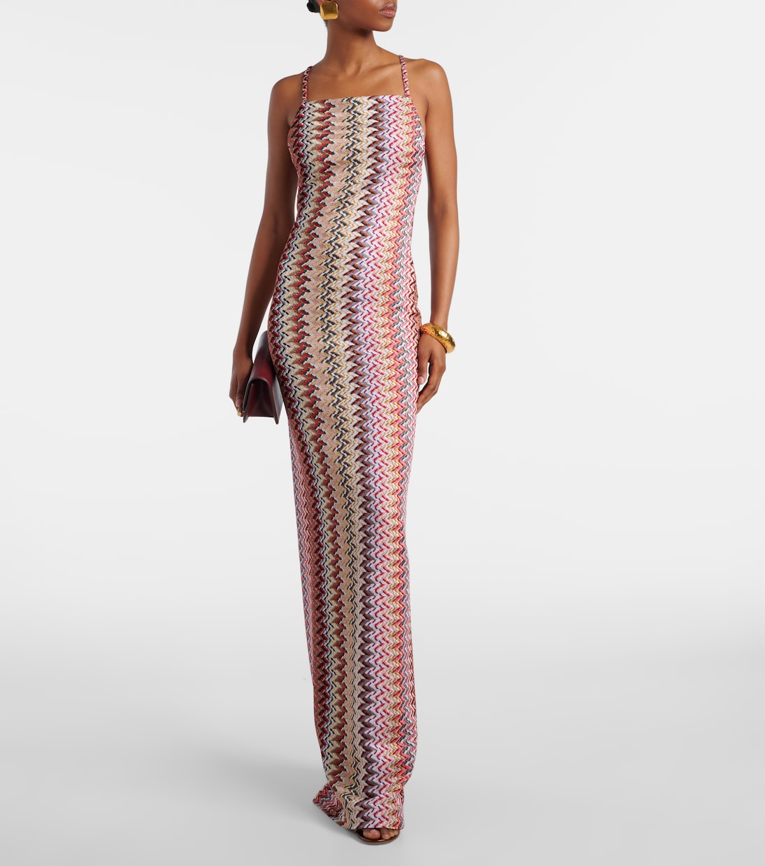 Zigzag lamé maxi dress | Missoni