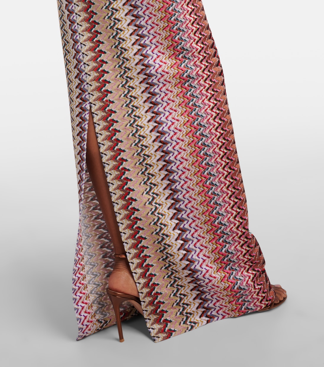 Zigzag lamé maxi dress | Missoni