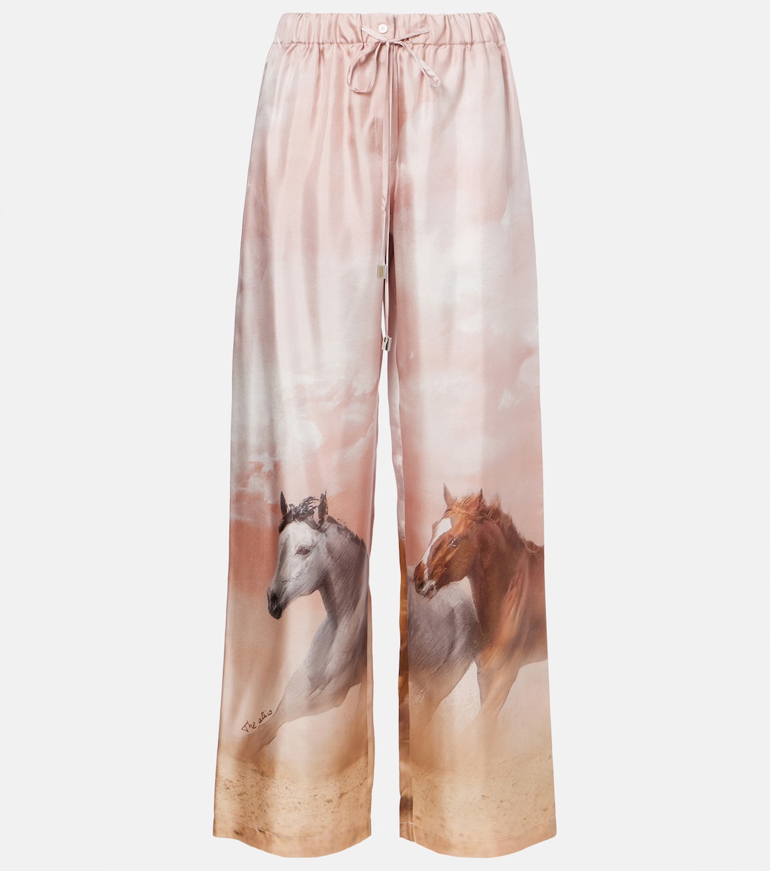 Printed silk twill palazzo pants | The Attico