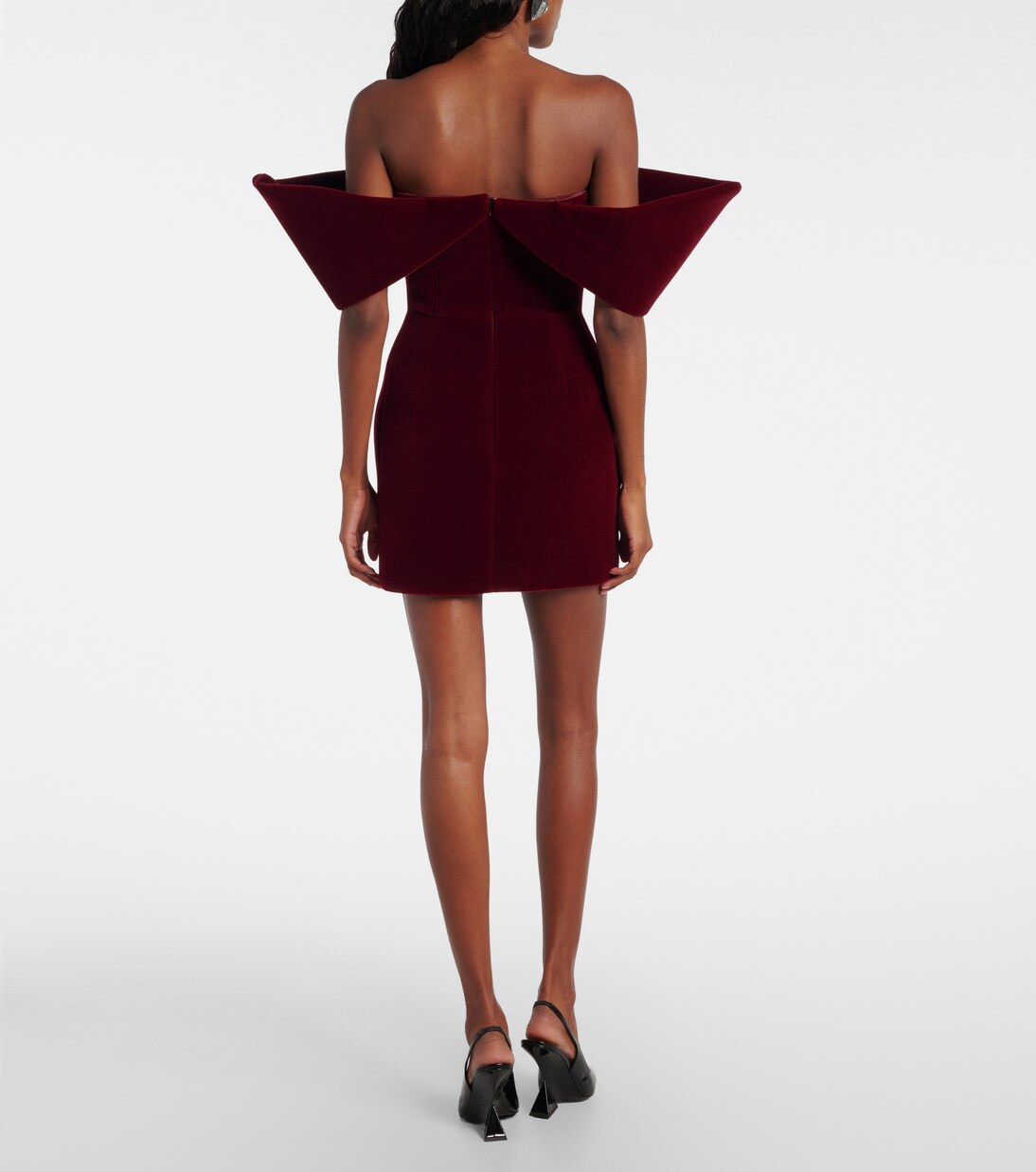 Robe à encolure bardot en velours | David Koma