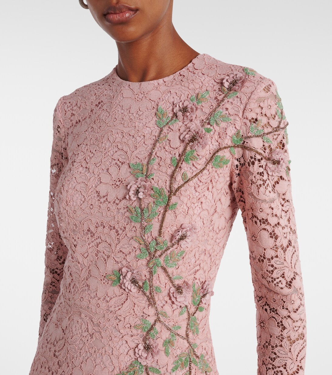 Vestido midi Marlena de encaje bordado | Costarellos