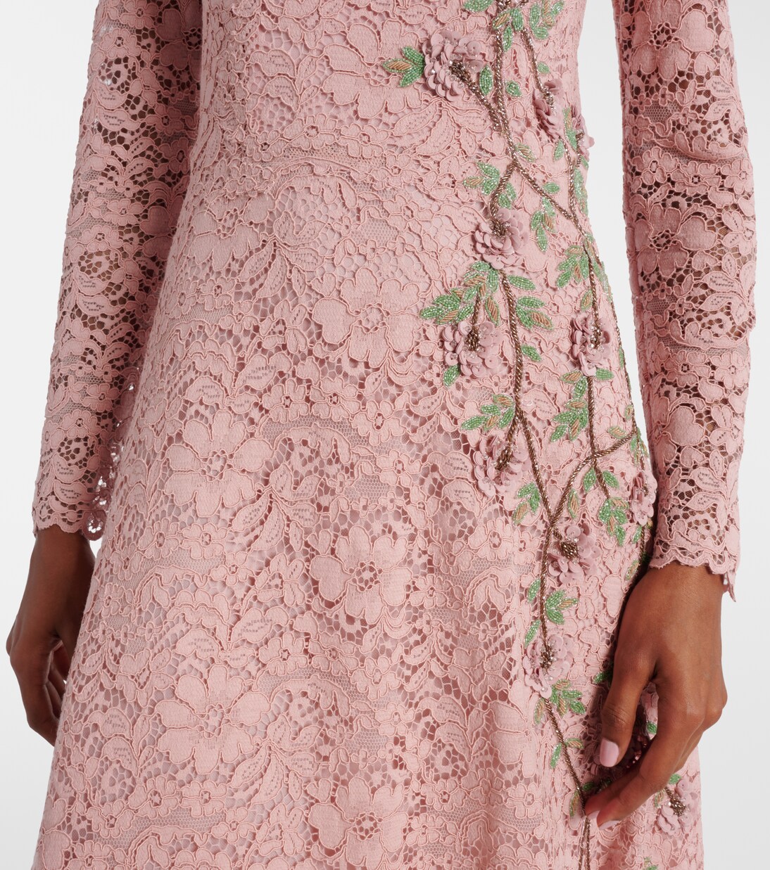 Vestido midi Marlena de encaje bordado | Costarellos