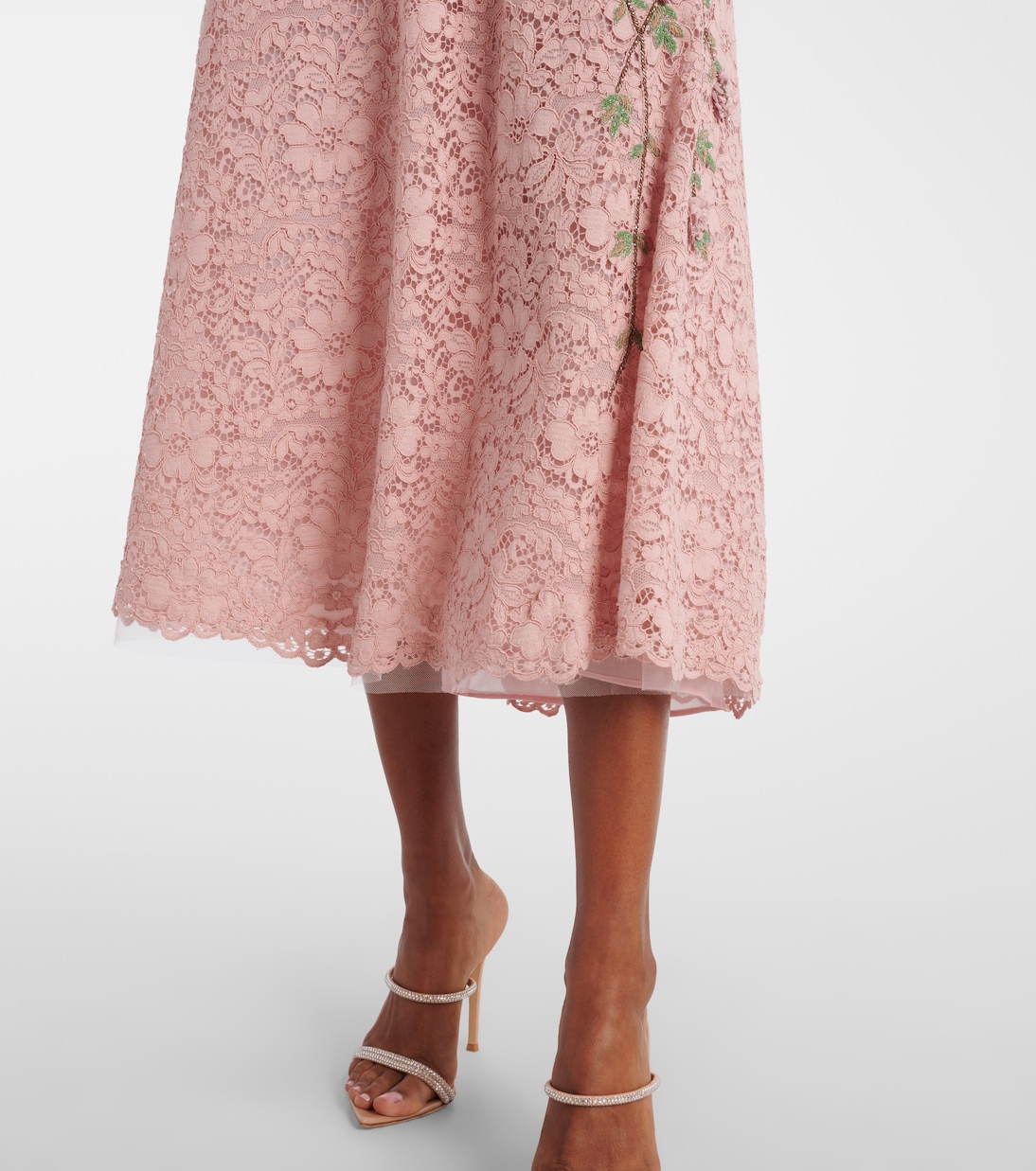 Vestido midi Marlena de encaje bordado | Costarellos