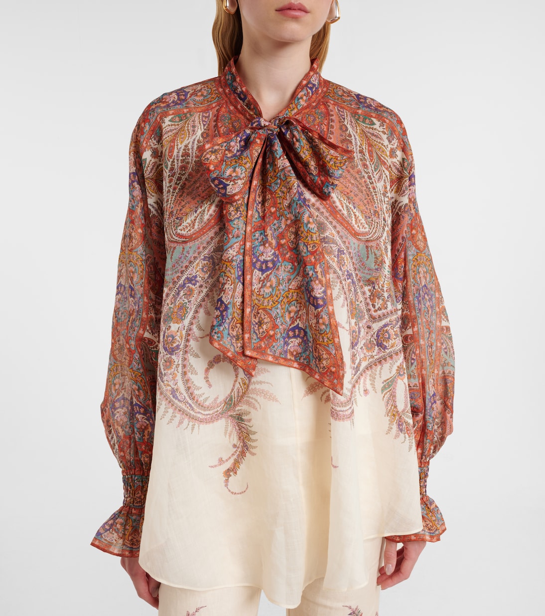 Blusa Rhiannon con paisley y lazo | Zimmermann
