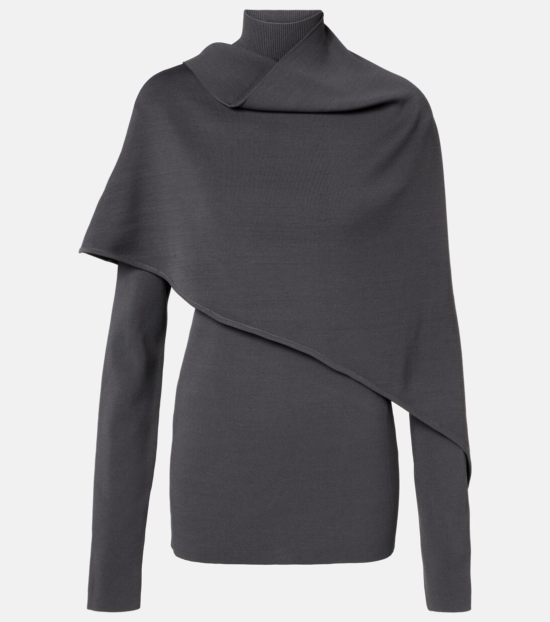 Wrap caped turtleneck sweater | Entire Studios