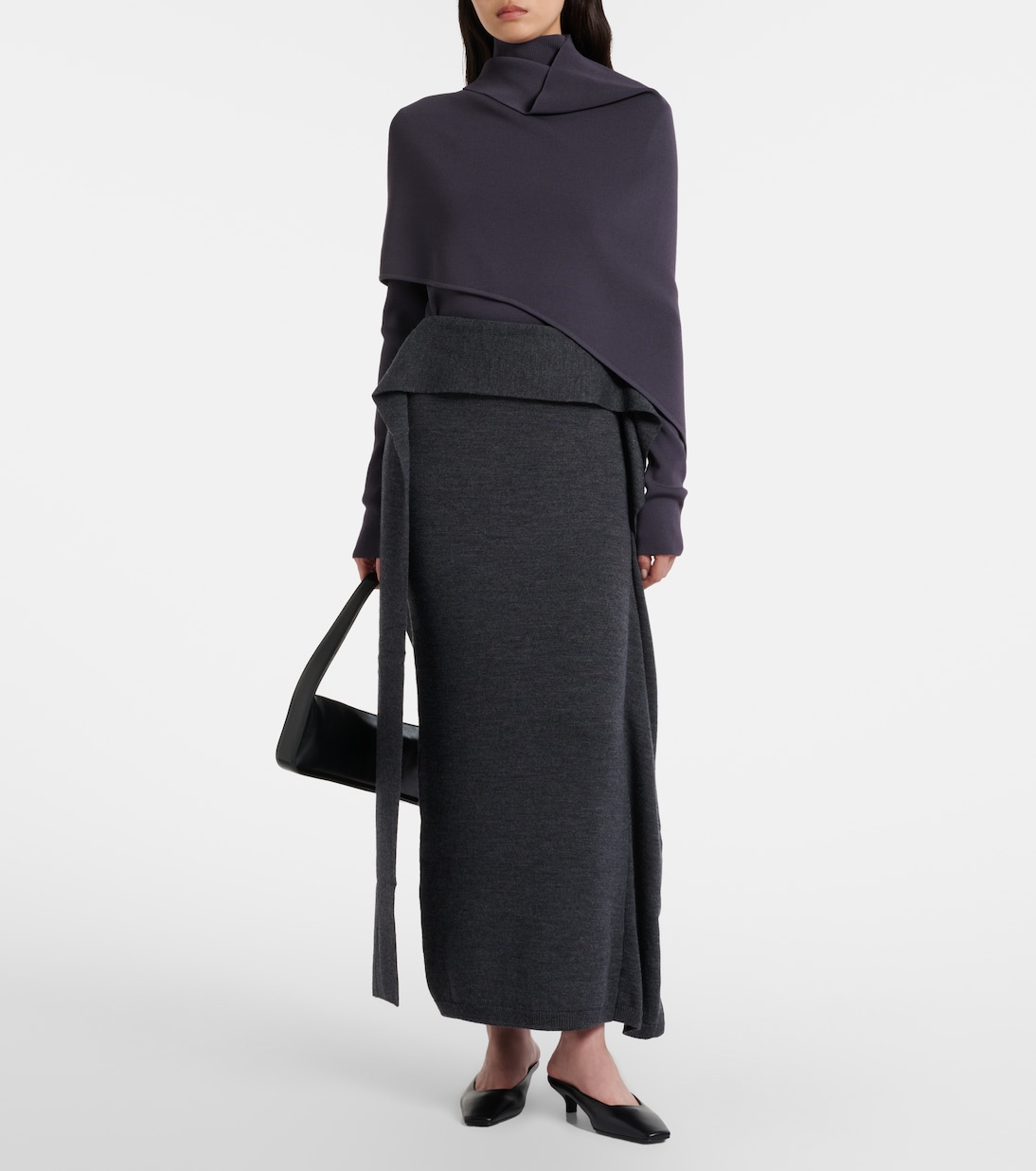 Wrap caped turtleneck sweater | Entire Studios