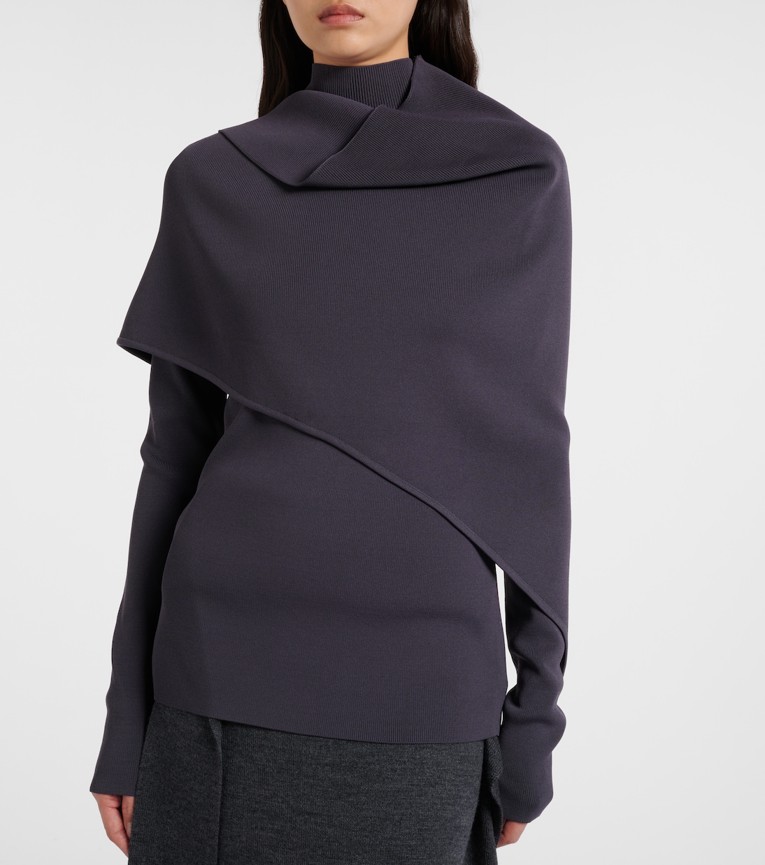 Wrap caped turtleneck sweater | Entire Studios