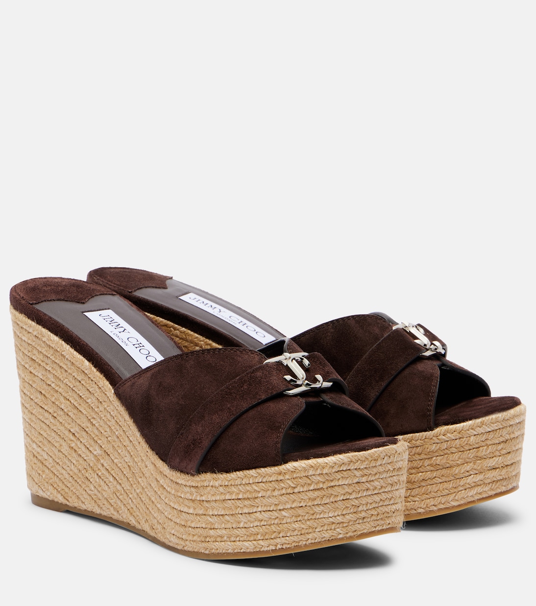 Leda 100 suede espadrille wedges | Jimmy Choo