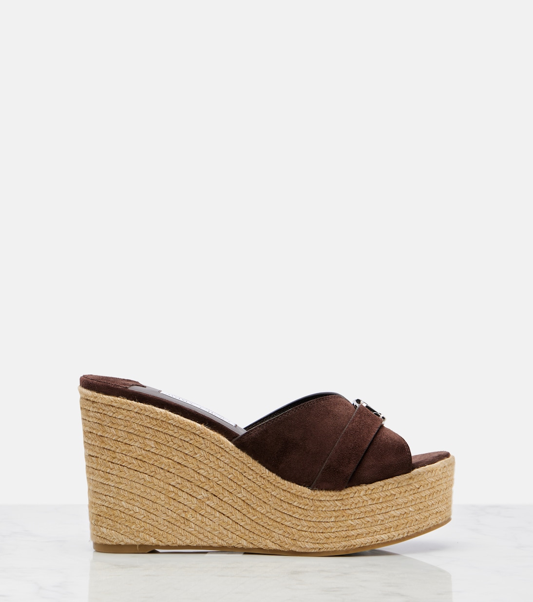 Leda 100 suede espadrille wedges | Jimmy Choo